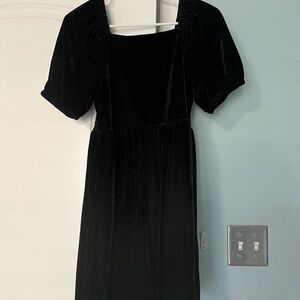 Copper Key Black Velvet Midi Dress